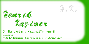 henrik kazimer business card